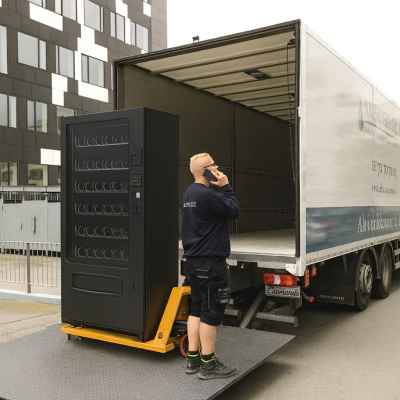 moving a vending machine, lift gate
