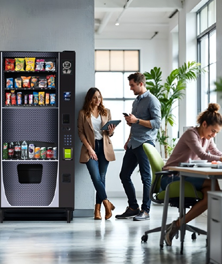 combination vending machine in an office breakroom setting.