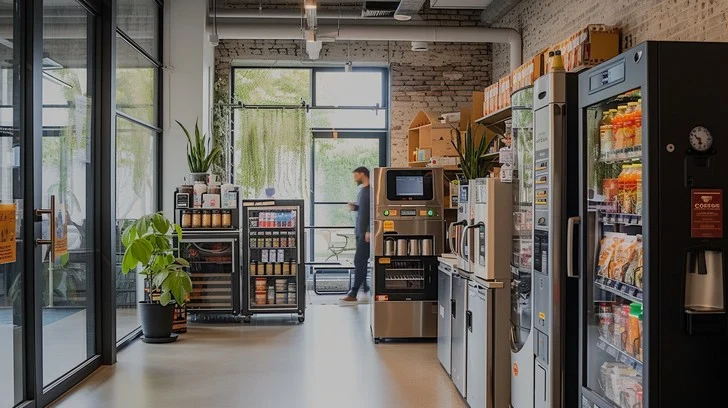 modern office pantry with micromarket