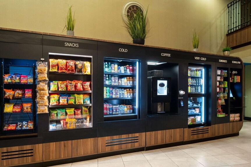 fully stocked picture of micro market in a hotel guest area