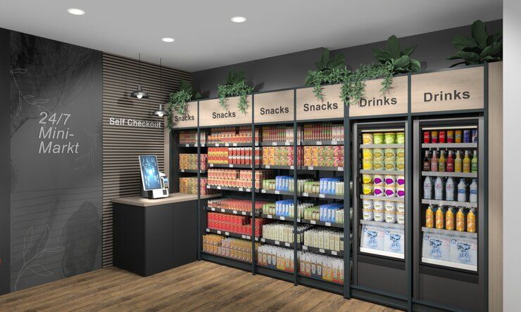 micromarket at an apartment
