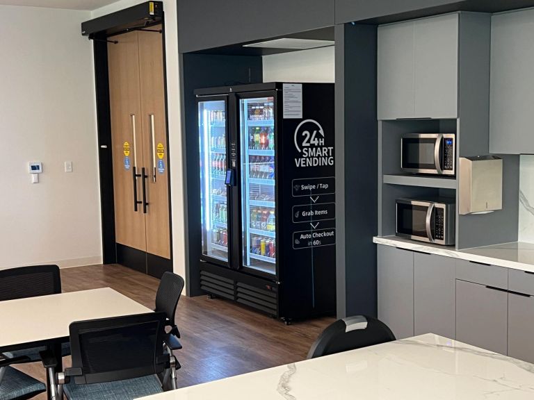 smart fridge placement across a multi-building DFW campus