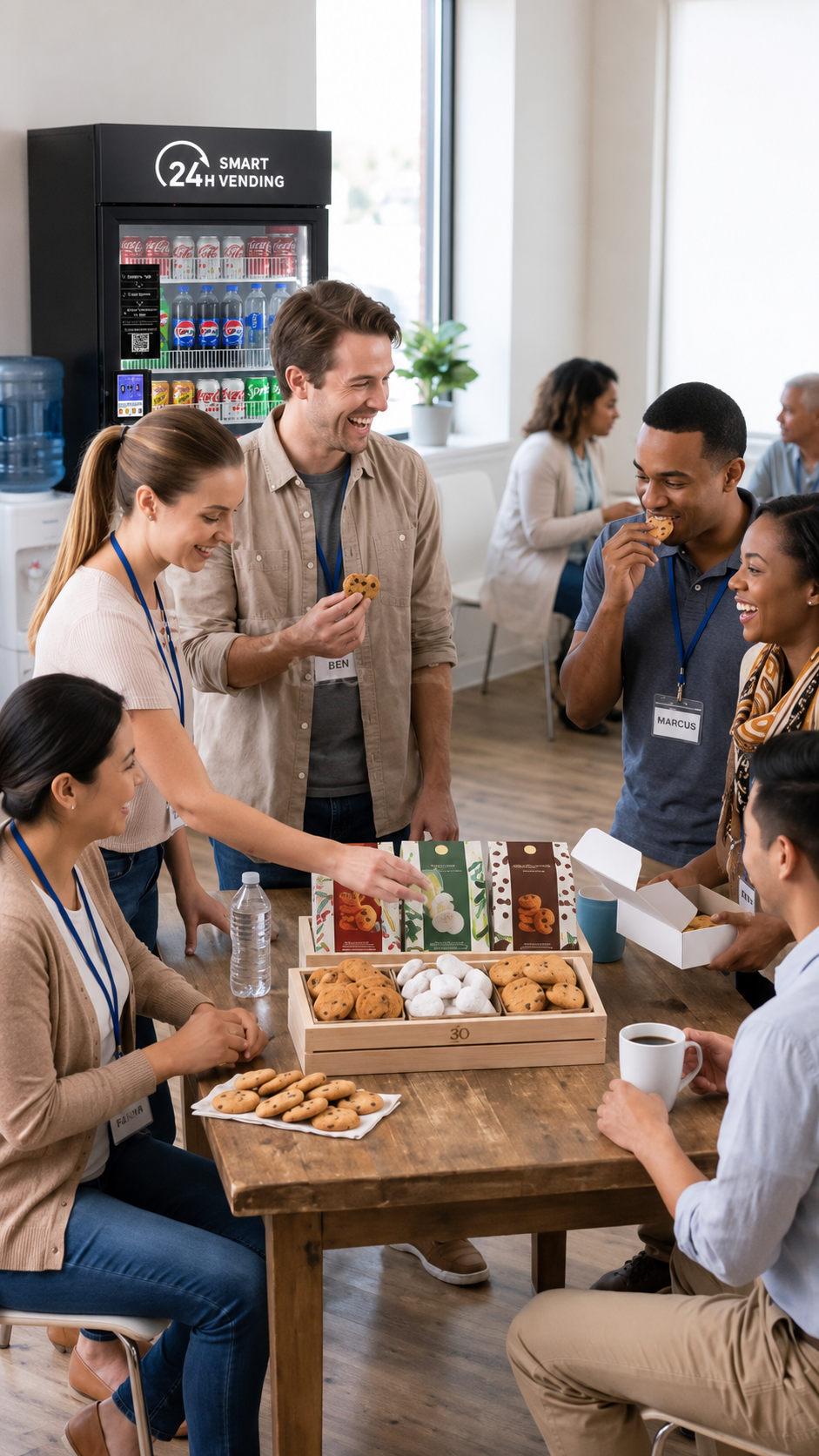 smart vending in the background