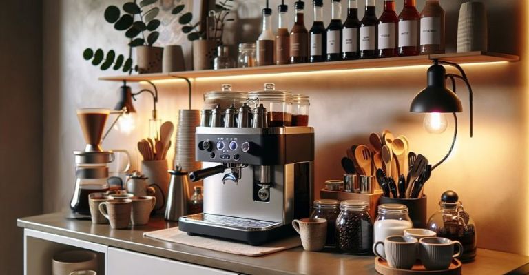 Office coffee and tea service restocked during a new vending service launch.
