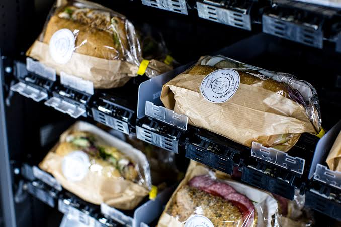 fresh sandwich in a vending machine