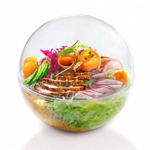 salad in a dome container