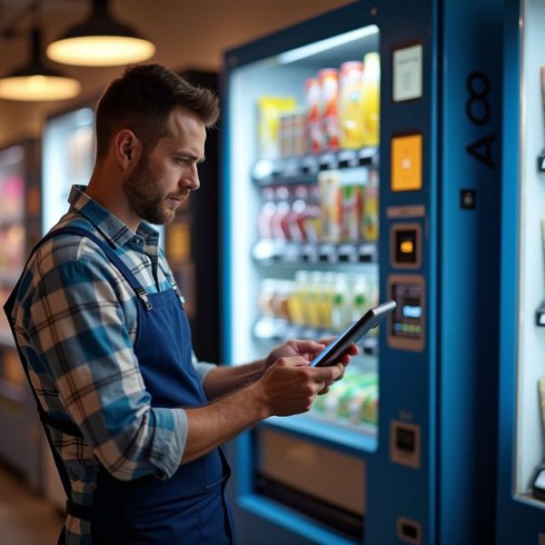 Texas Vending technician performing vending machine repair service in Ferris TX.